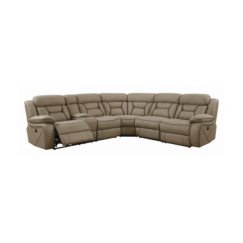 Higgins - Tan - 4pc Power Sectional - Ornate Home