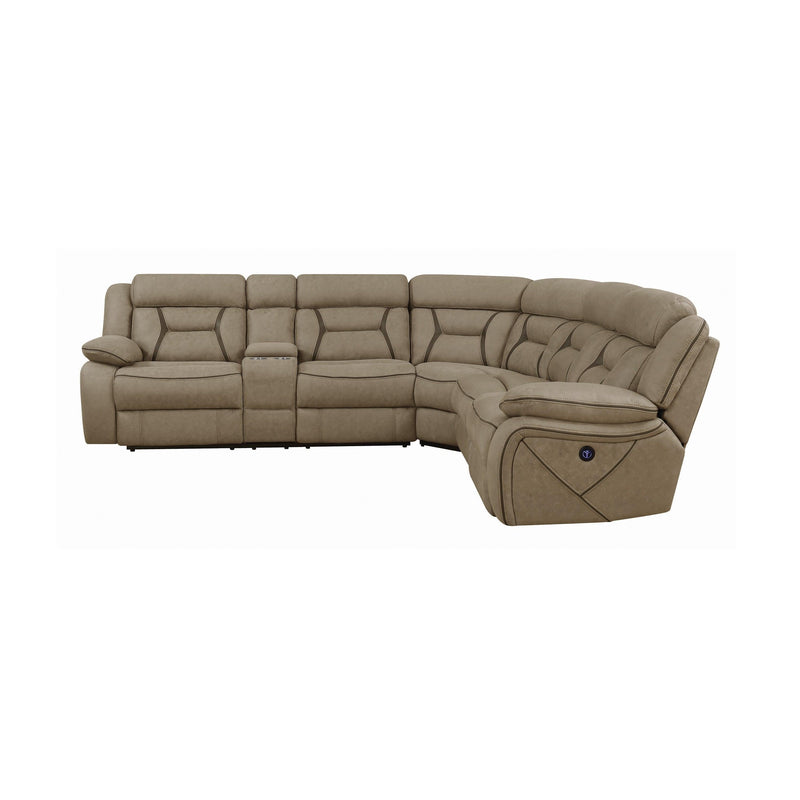 Higgins - Tan - 4pc Power Sectional - Ornate Home