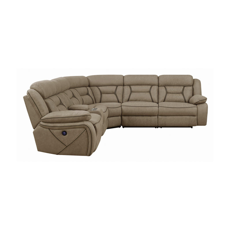 Higgins - Tan - 4pc Power Sectional - Ornate Home