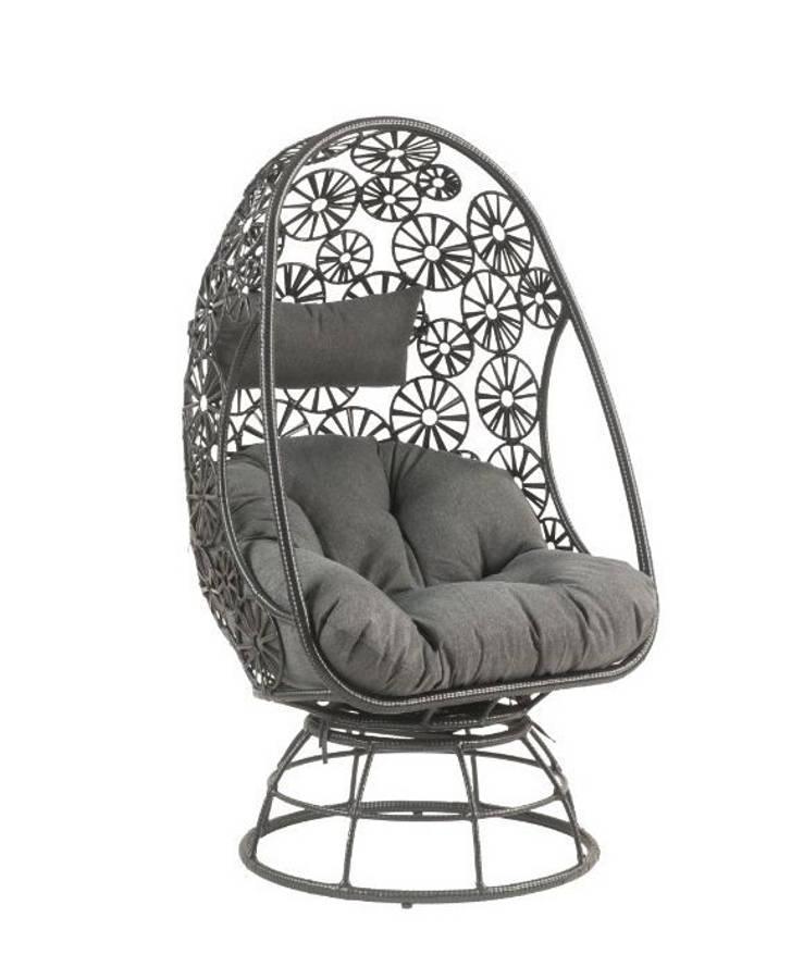 Hikre - Charcoal & Black - Patio Lounge Chair w/ Side Table - 2pc set - Ornate Home