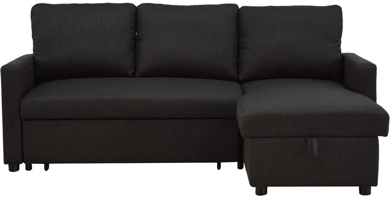 Hiltons - Charcoal - Reversible L Shape Sectional Sofa Sleeper - Ornate Home