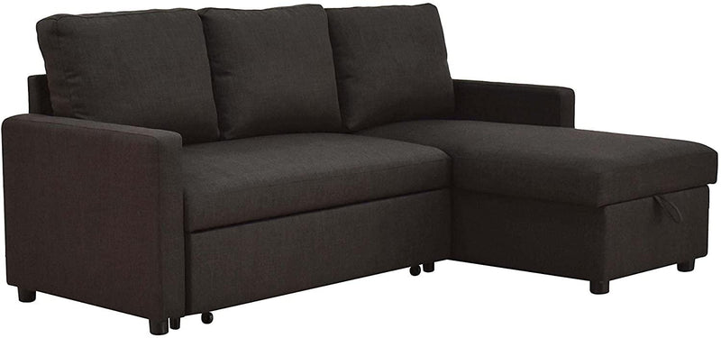 Hiltons - Charcoal - Reversible L Shape Sectional Sofa Sleeper - Ornate Home