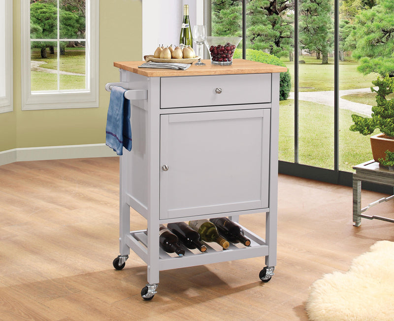 Hoogzen Natural & Gray Kitchen Cart - Ornate Home