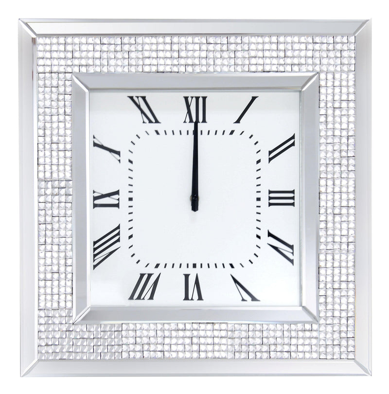 Iama Mirrored & Faux Rhinestones Wall Clock - Ornate Home