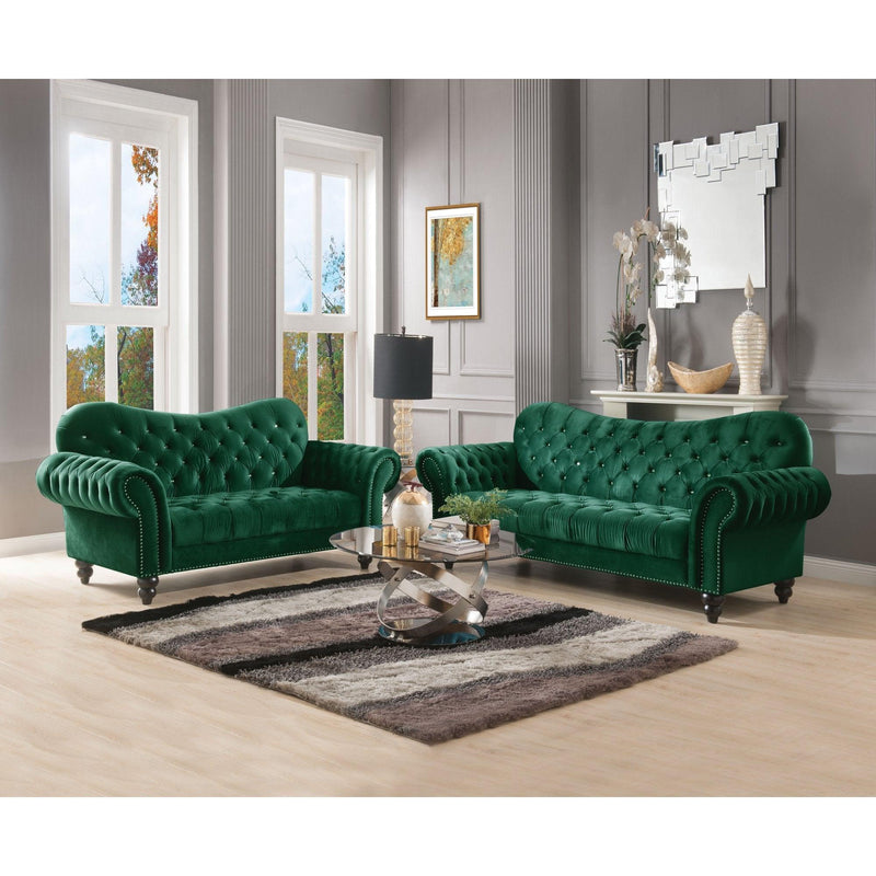 Iberis - Green Velvet - Sofa - Ornate Home