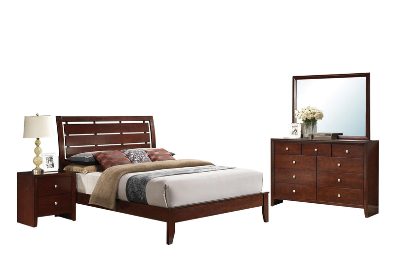 Ilana Brown Cherry Queen Bed - Ornate Home