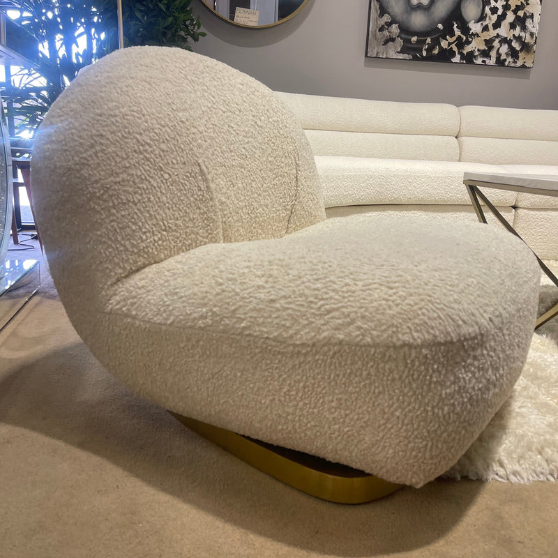 Yedaid Teddy Sherpa Fabric Swivel Accent Chair