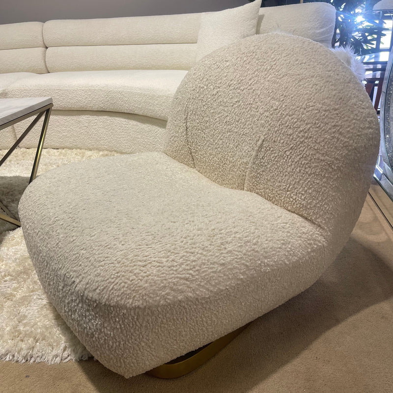 Yedaid Teddy Sherpa Fabric Swivel Accent Chair