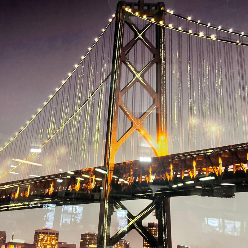 San Francisco Bridge Tempered Glass w / Foil Wall Art