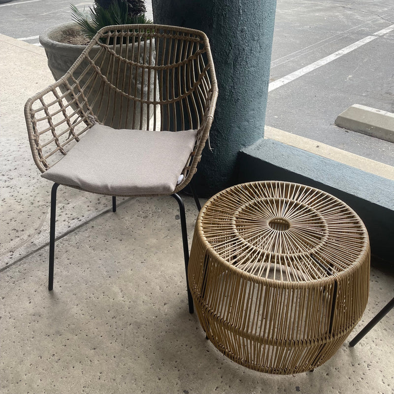 Morro Bay Gray Outdoor Chairs & Accent Table / 3pc