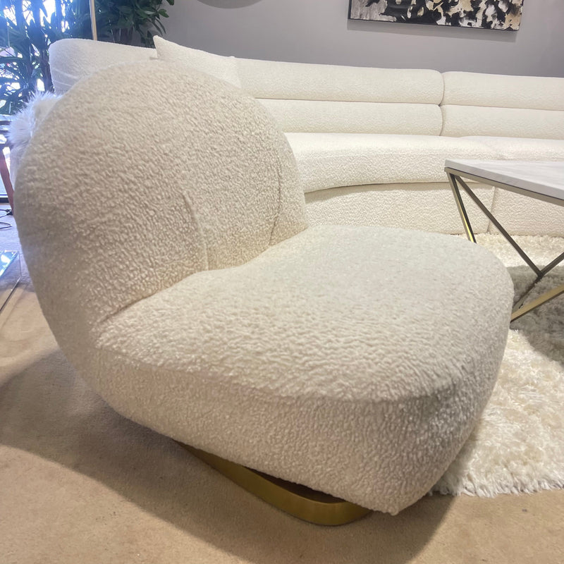 Yedaid Teddy Sherpa Fabric Swivel Accent Chair