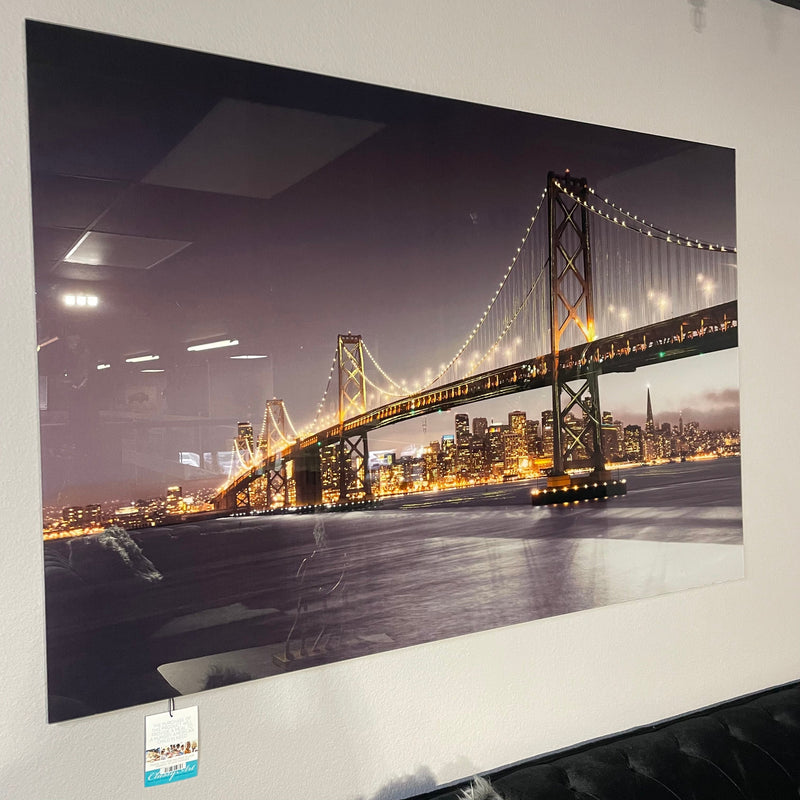 San Francisco Bridge Tempered Glass w / Foil Wall Art