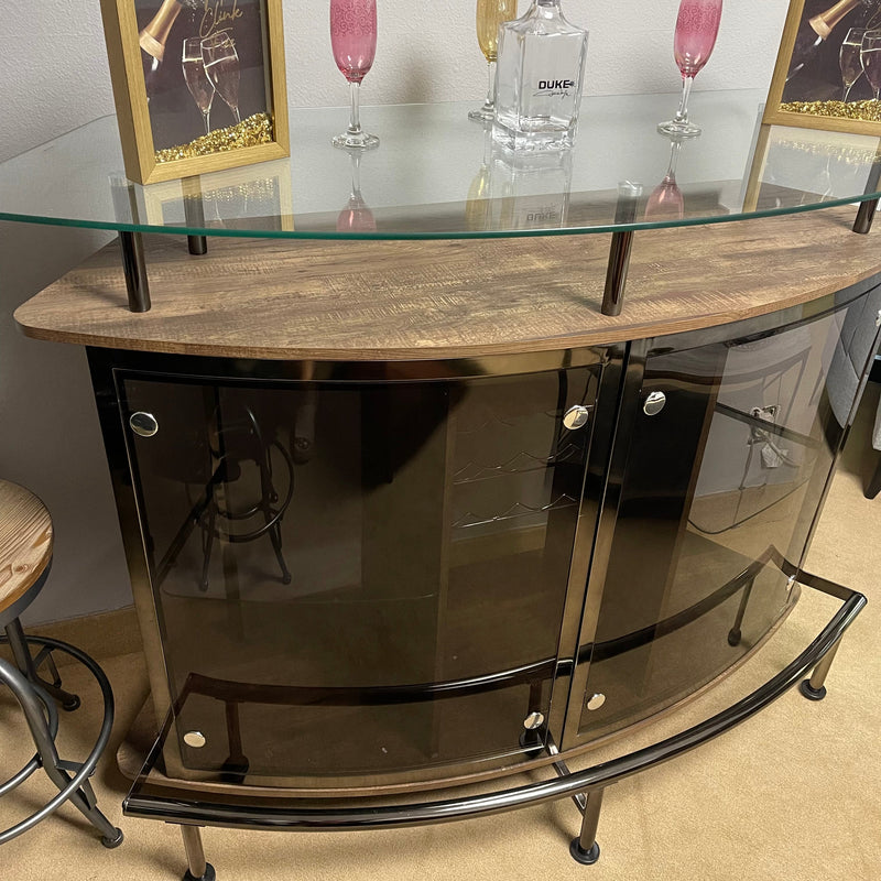 Varo Brown & Black Glass Top Bar Unit