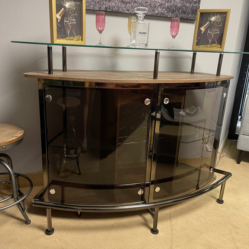 Varo Brown & Black Glass Top Bar Unit