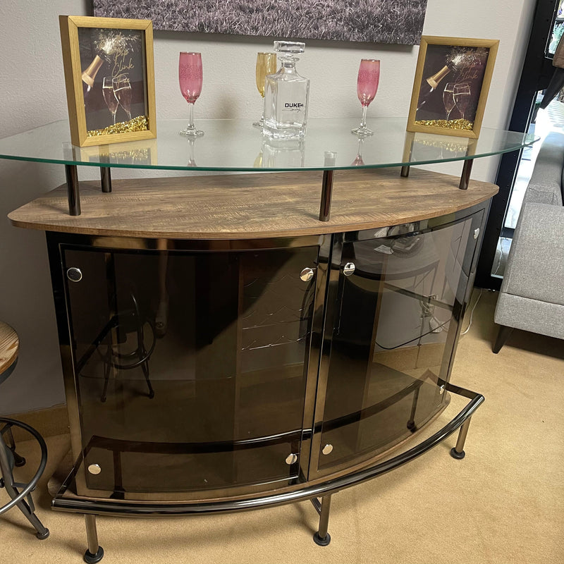 Varo Brown & Black Glass Top Bar Unit