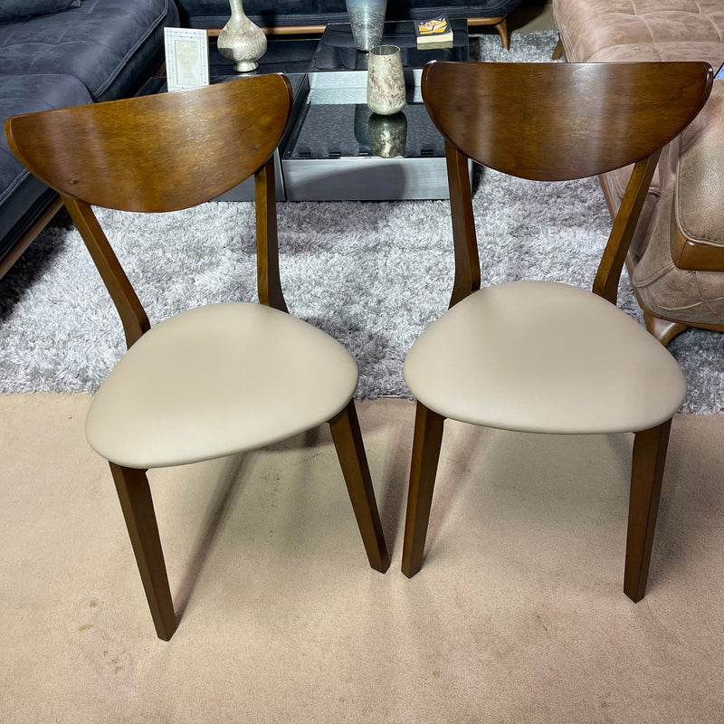 Kersey Beige & Chestnut Dining Side Chairs (Set of 2)