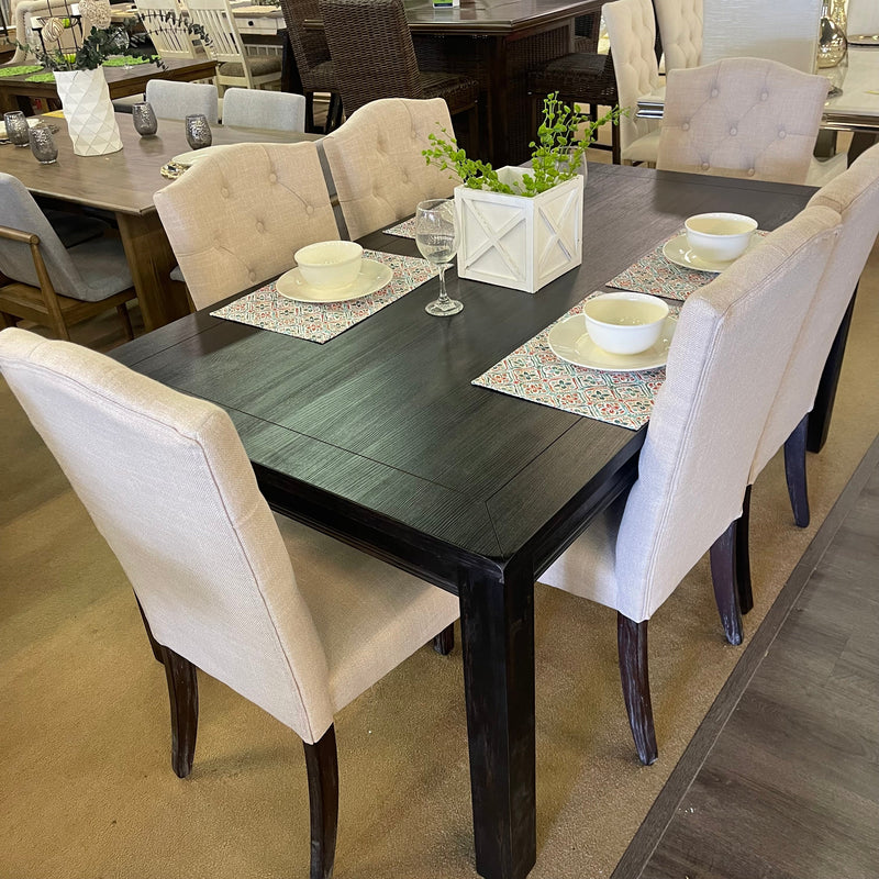 Sania III Black Rectangular Dining Table