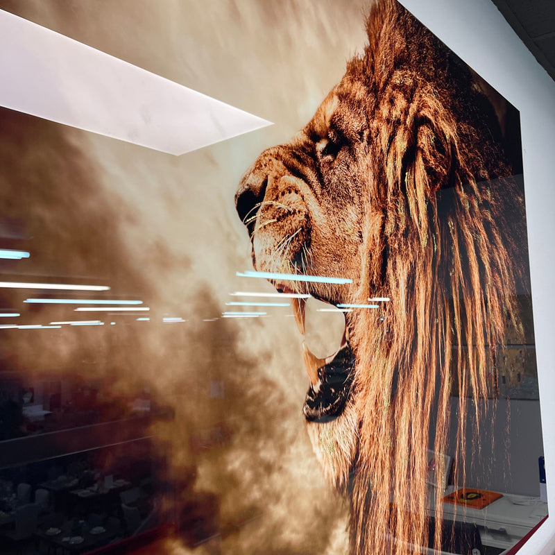 Roaring Tempered Glass w / Foil Wall Art