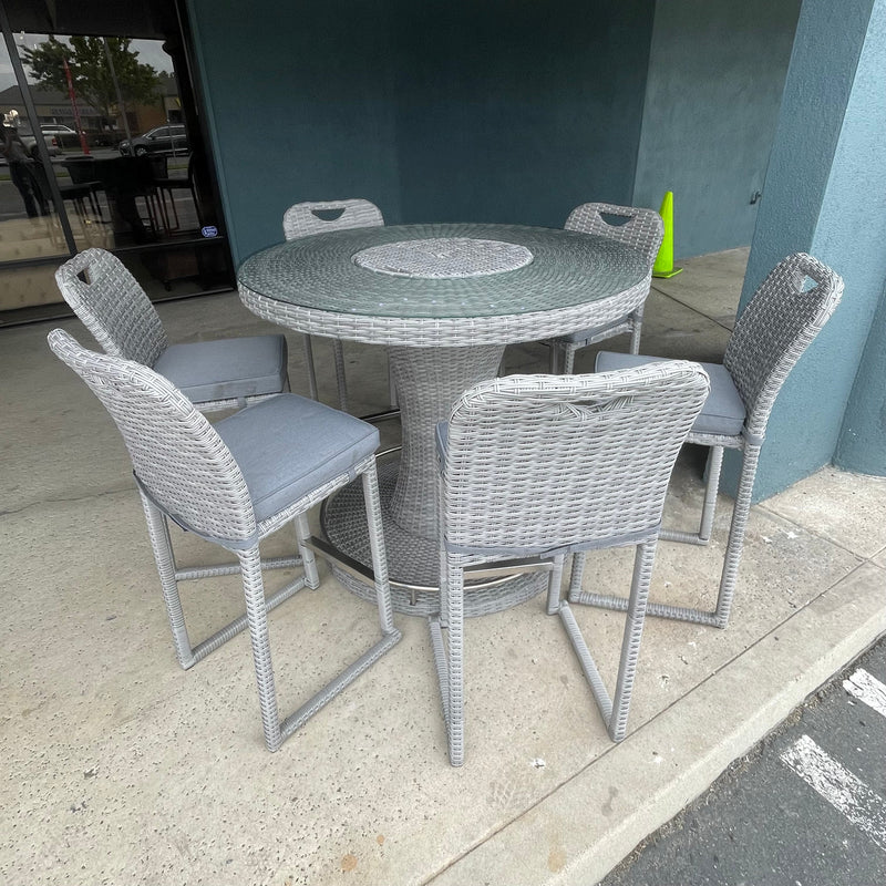 [SUMMER DEALS]🔥 Cyprus Gray Outdoor Bar Set / 7pc