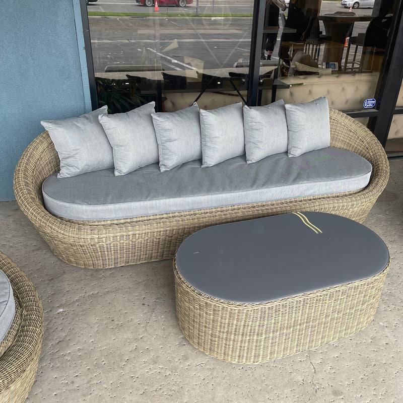 [SUMMER DEALS]🌞 Pismo Gray Outdoor Sofa w/ Coffee Table / 2pc