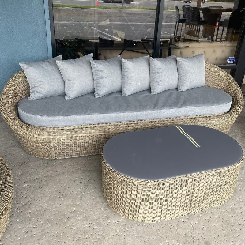 [SUMMER DEALS]🌞 Pismo Gray Outdoor Sofa w/ Coffee Table / 2pc