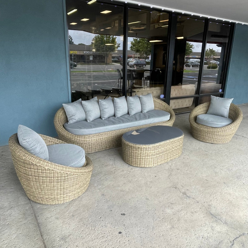 [SUMMER DEALS]🌞 Pismo Gray Outdoor Seating Group w/ Coffee Table / 4pc