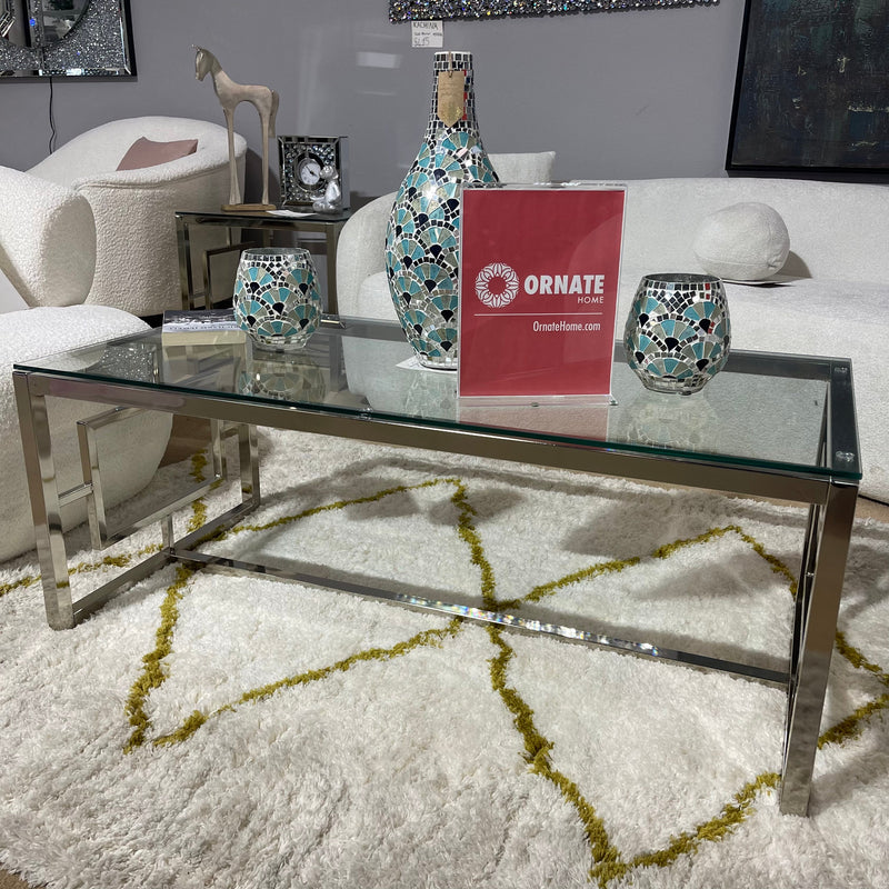 Fariha Nickel Glass Top Coffee Table