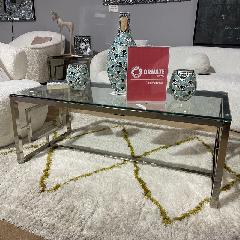 Fariha Nickel Glass Top Coffee Table