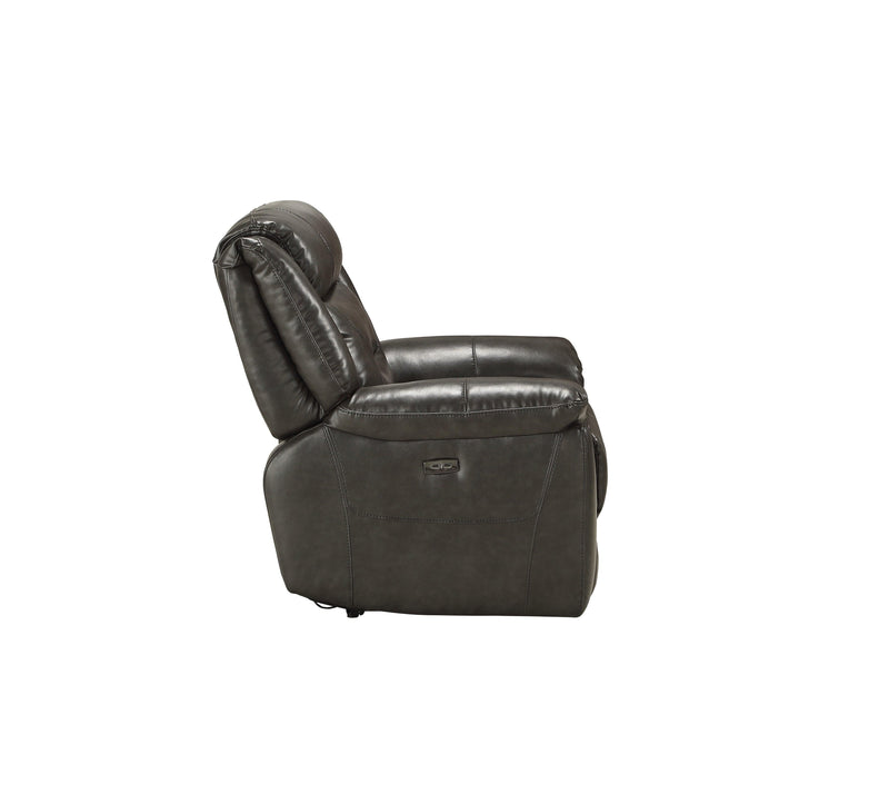 Imogen Gray Leather-Aire Recliner (Power Motion) - Ornate Home