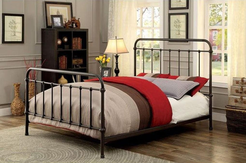 Iria - Dark Bronze Metal - Queen Bed - Ornate Home