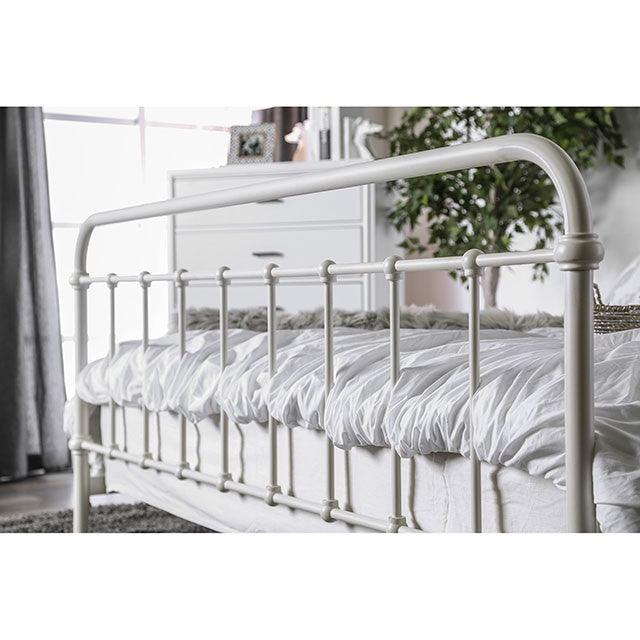 Iria - White Metal - Queen Bed - Ornate Home