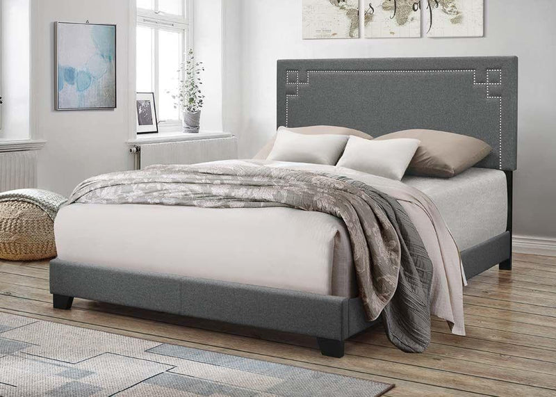 Ishiko II - Gray - Fabric Upholstered Bed - Ornate Home