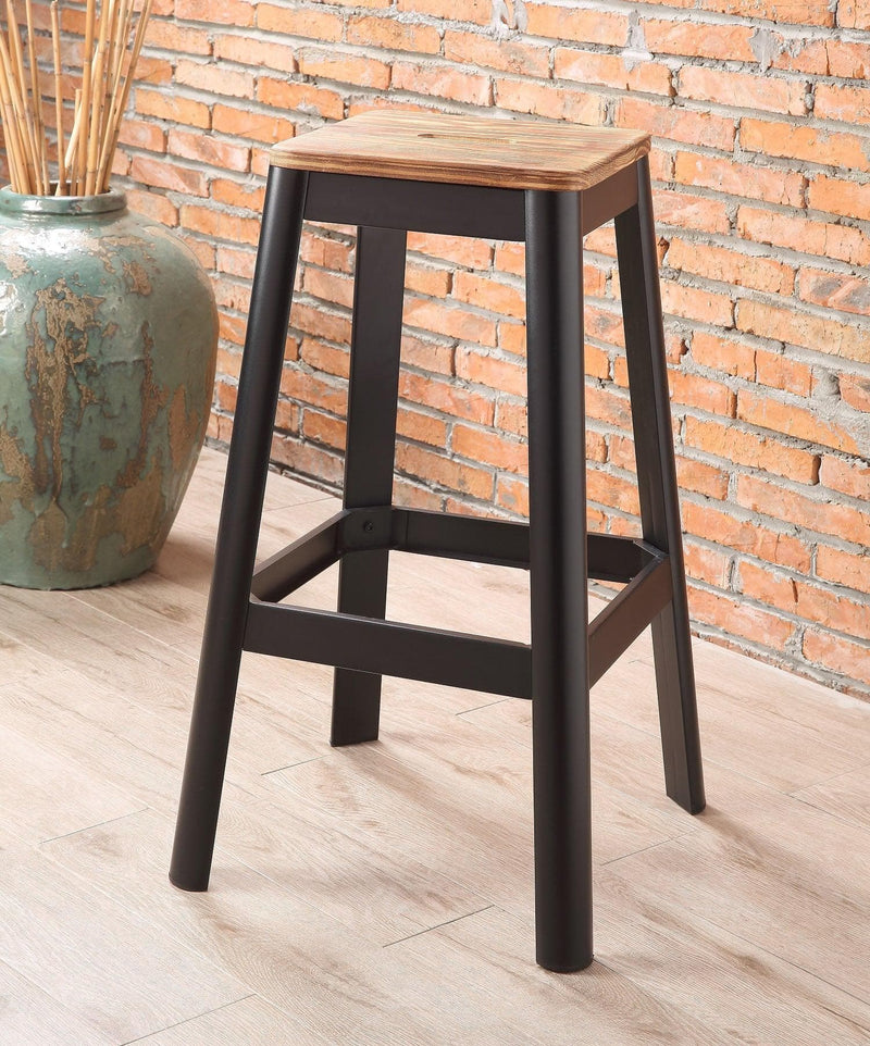 Jacotte Natural & Black Bar Stool (1Pc) - Ornate Home