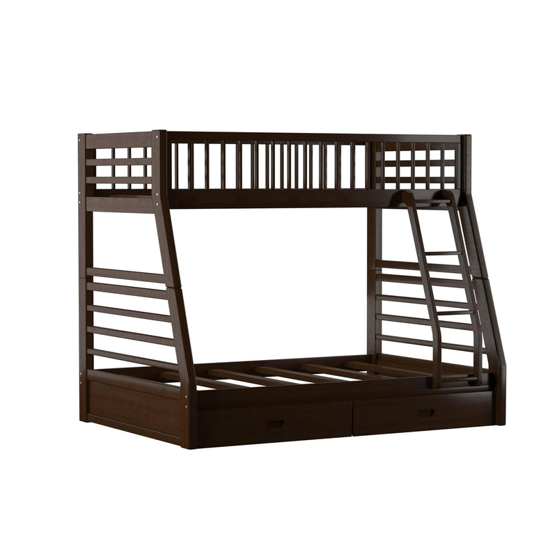 Jason - Espresso - Bunk Bed (Twin/Full) - Ornate Home