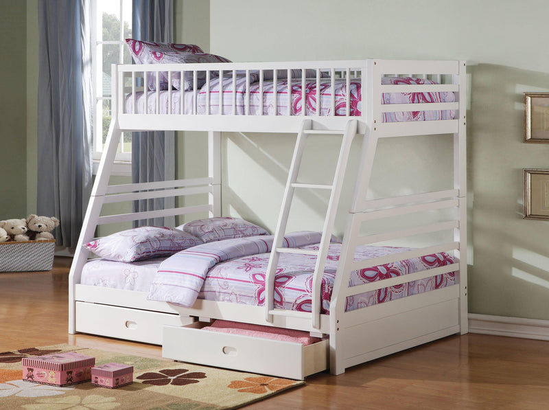 Jason White Bunk Bed (Twin/Full) - Ornate Home