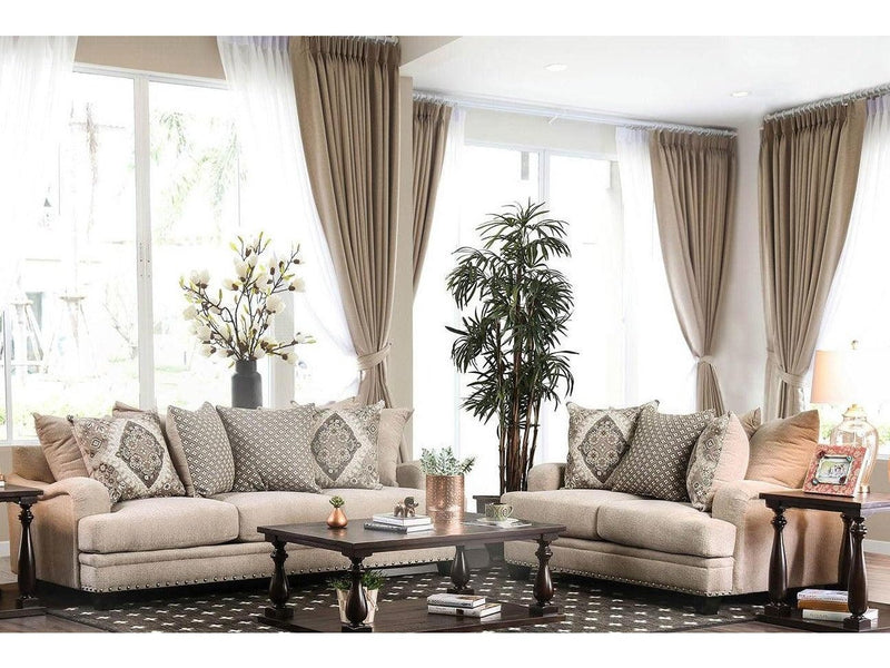 Jaylinn - Light Brown - Stationary Sofa & Loveseat - 2pc - Ornate Home