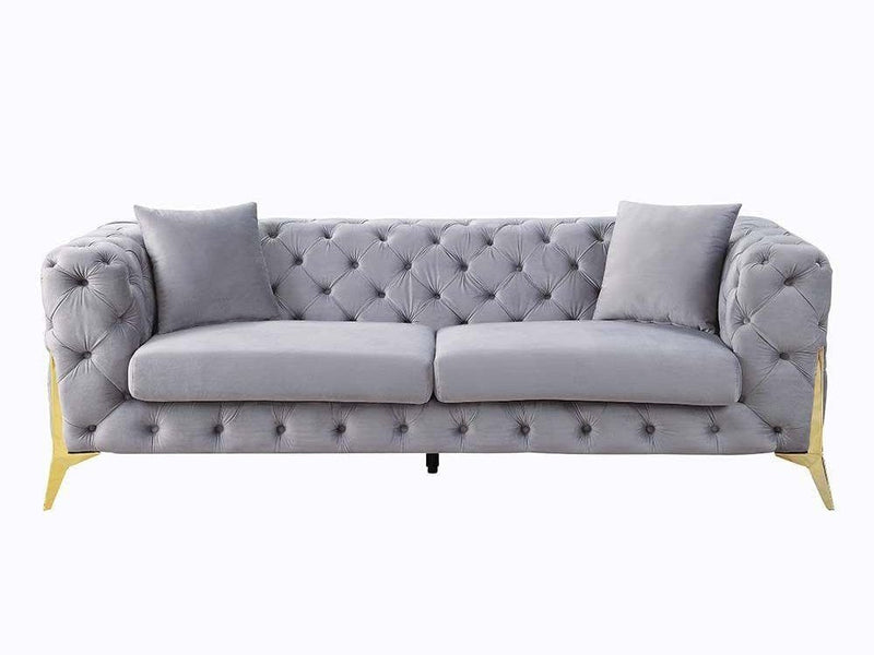 Jelanea - Gray Velvet - Stationary Sofa - Ornate Home