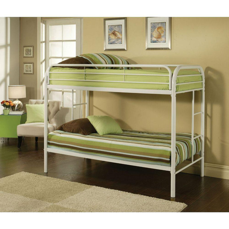 [DECEMBER SPECIAL] Thomas - White - Bunk Bed (Twin/Twin) - Ornate Home