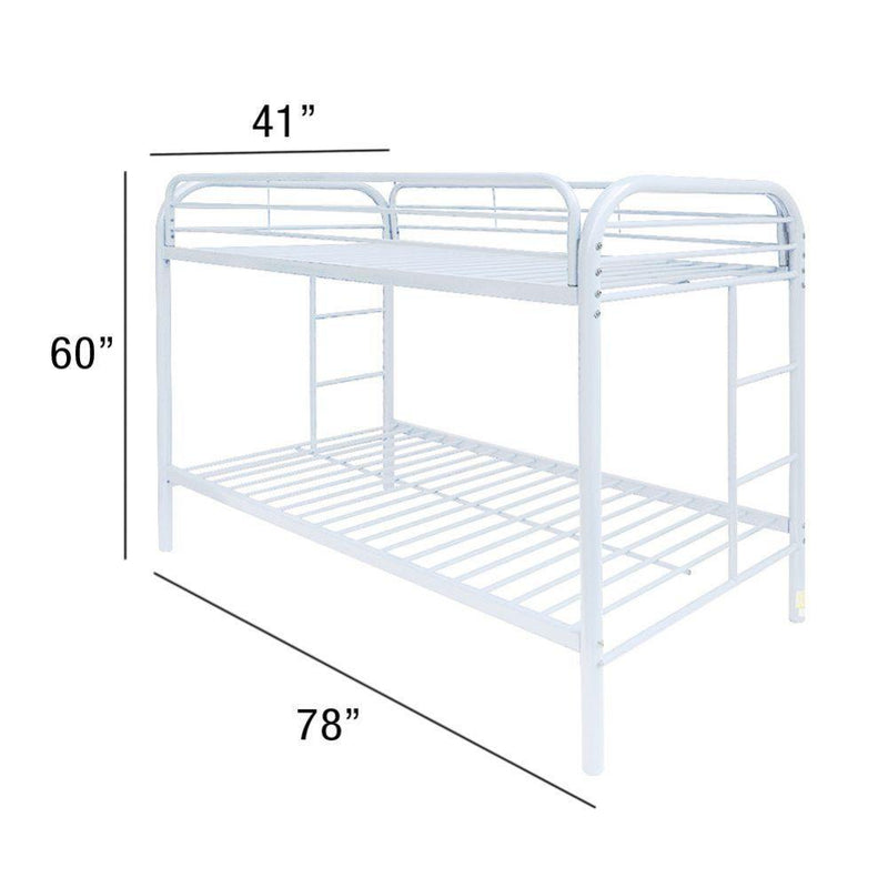 [DECEMBER SPECIAL] Thomas - White - Bunk Bed (Twin/Twin) - Ornate Home