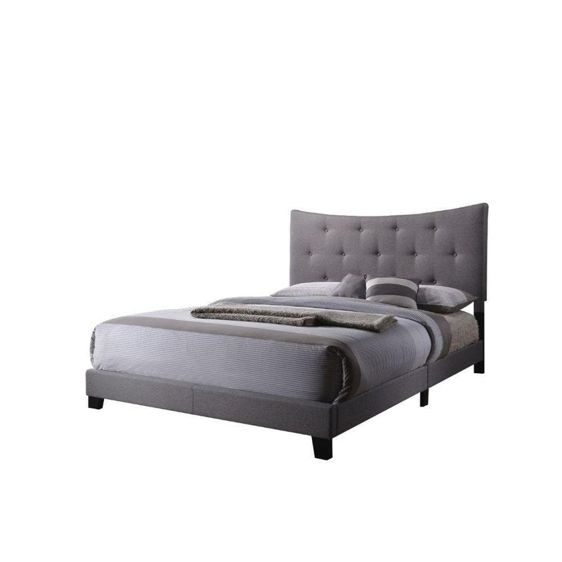 [CYBER WEEK] Venacha - Gray Fabric Upholstered - Queen Bed - Ornate Home