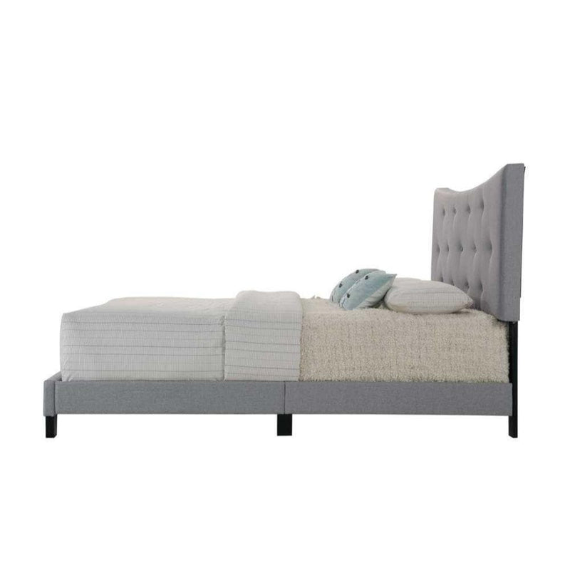 [CYBER WEEK] Venacha - Gray Fabric Upholstered - Queen Bed - Ornate Home