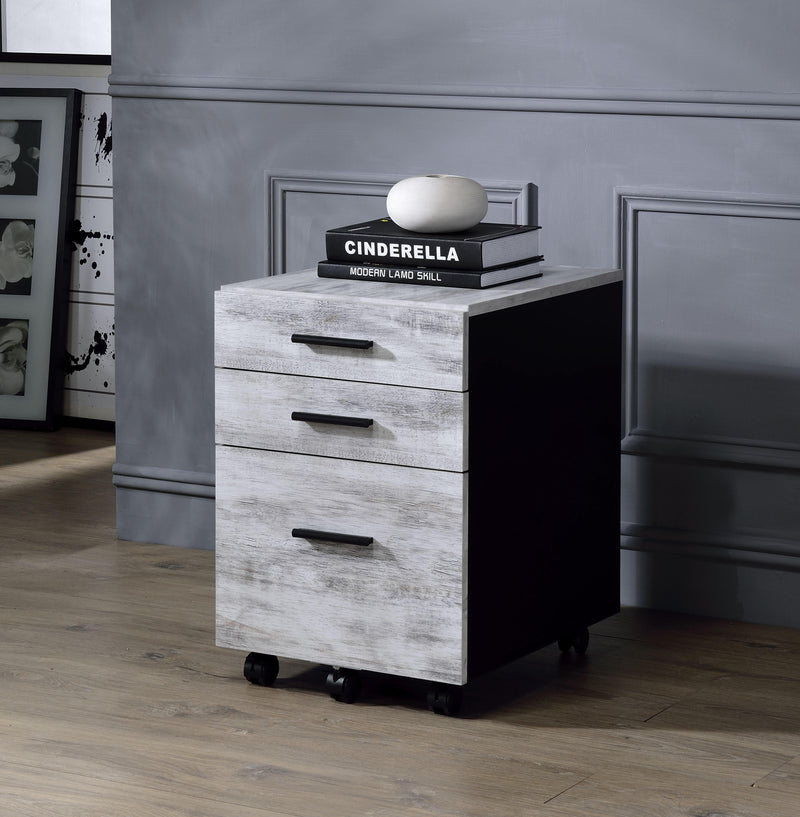 Jurgen Antique White & Black File Cabinet - Ornate Home