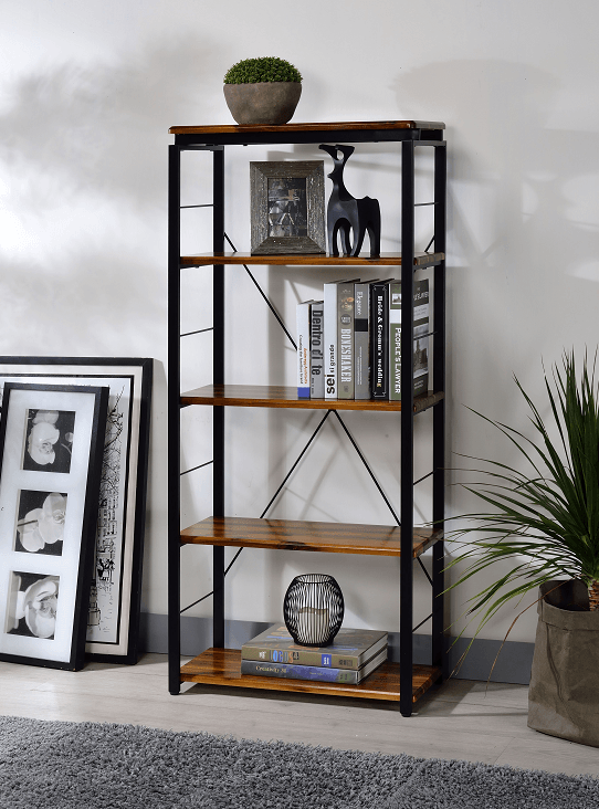 Jurgen Oak & Black Bookshelf - Ornate Home