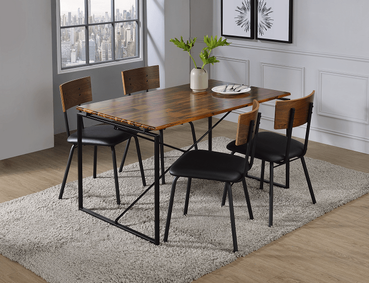 Jurgen Oak & Black Dining Table - Ornate Home