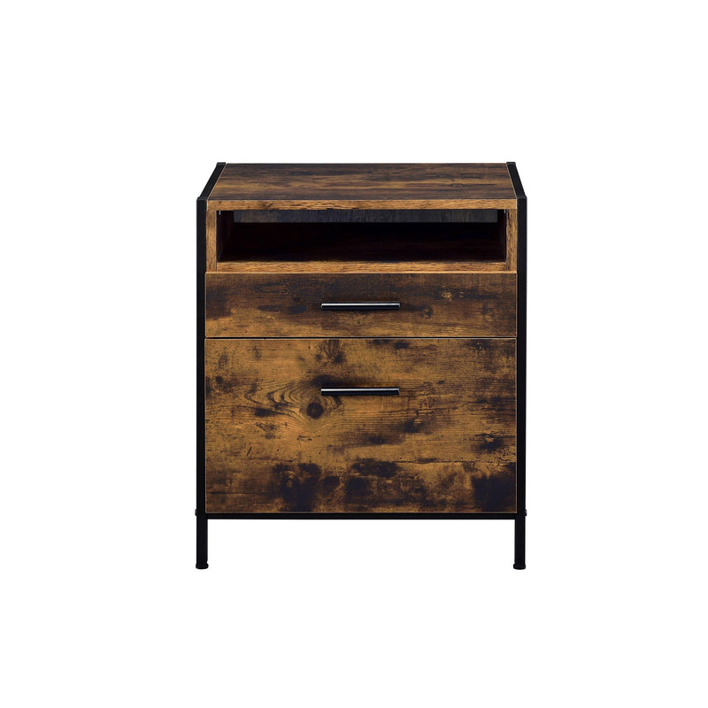 Juvanth - Rustic Oak & Black Finish - Nightstand - Ornate Home