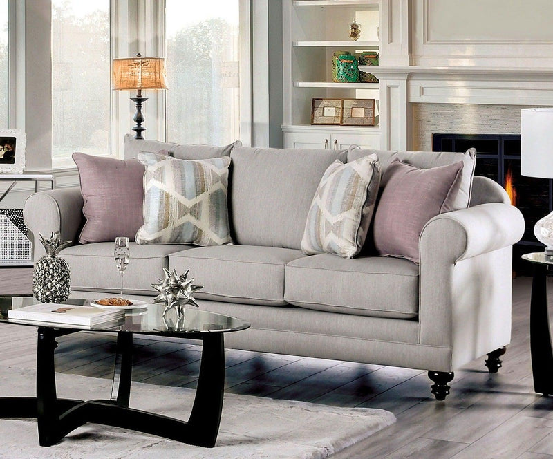 Kacey - Light Gray - Stationary Sofa & Loveseat - 2pc - Ornate Home