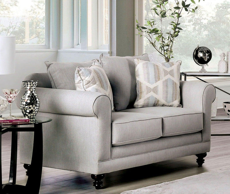 Kacey - Light Gray - Stationary Sofa & Loveseat - 2pc - Ornate Home