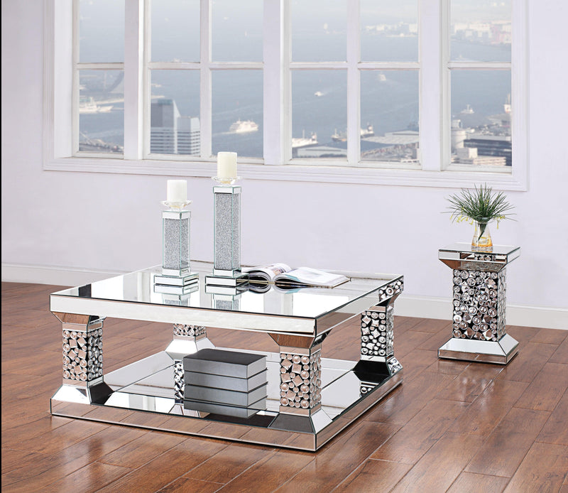 Kachina Mirrored & Faux Gems Coffee Table - Ornate Home