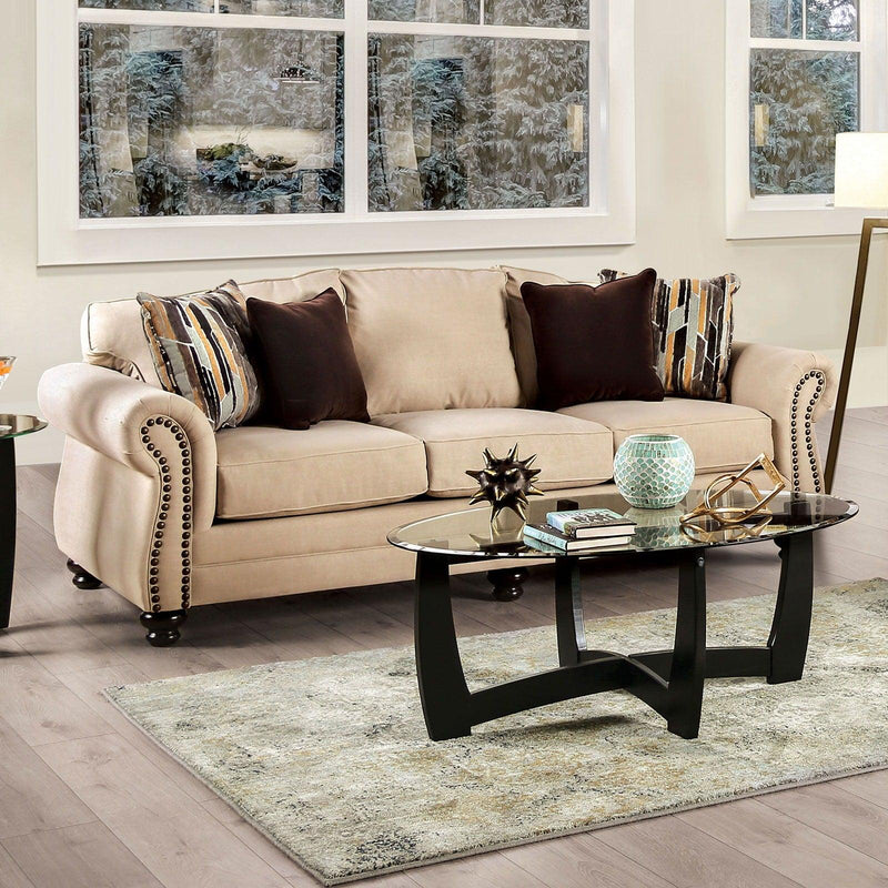 Kailyn - Sand - Stationary Sofa & Loveseat - 2pc - Ornate Home