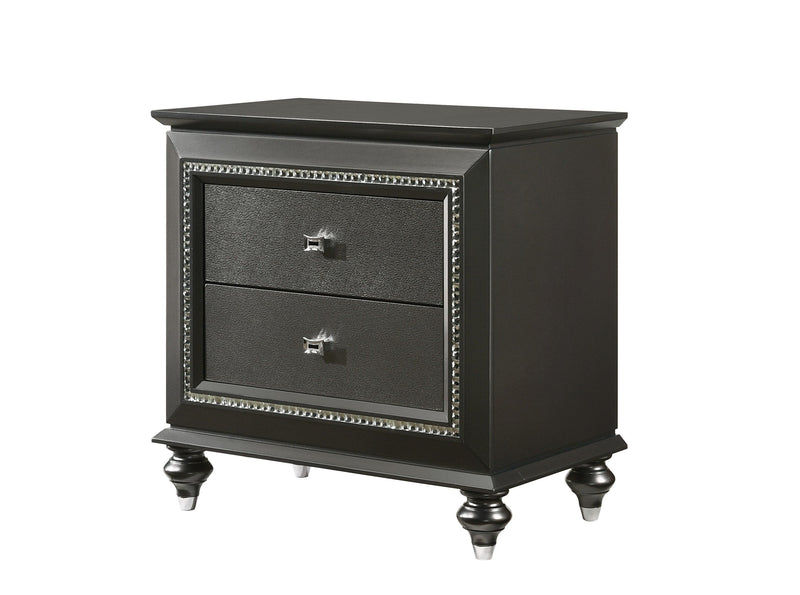 Kaitlyn Metallic Gray Nightstand - Ornate Home